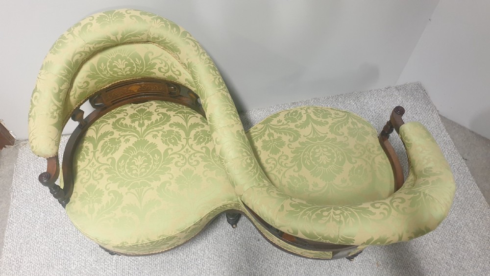 Top Quality Mahogany Inlaid Conversation Seat View II