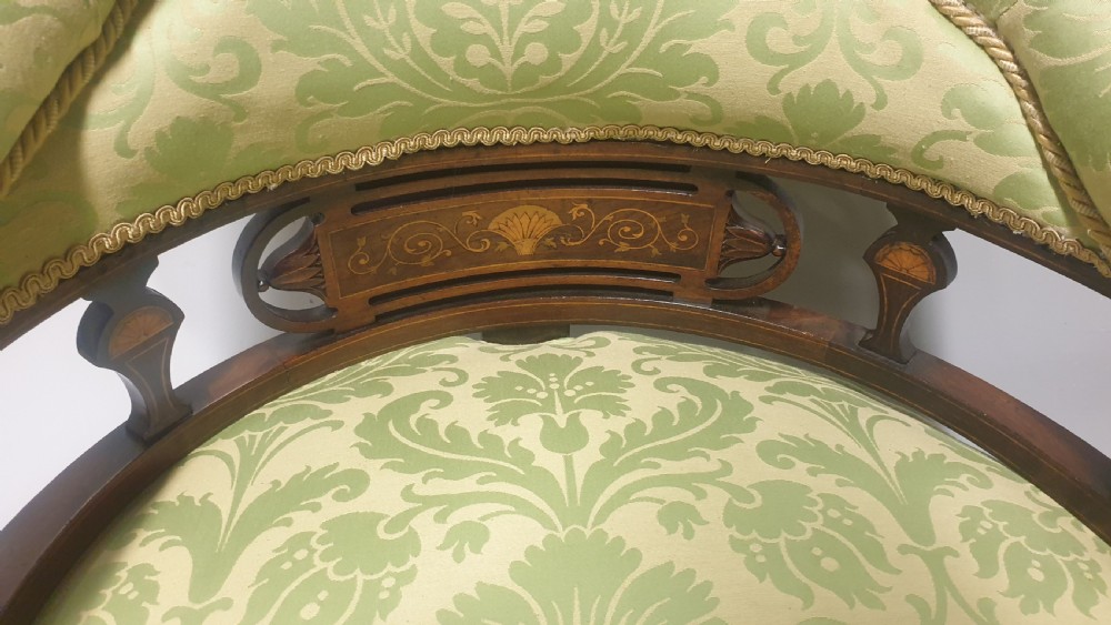 Top Quality Mahogany Inlaid Conversation Seat View III