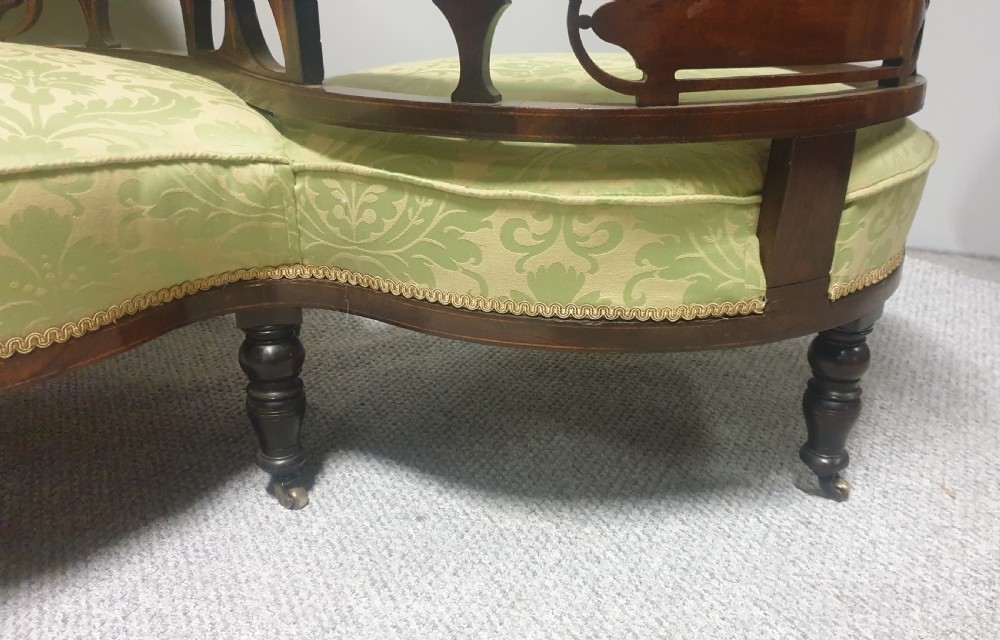 Top Quality Mahogany Inlaid Conversation Seat View VII