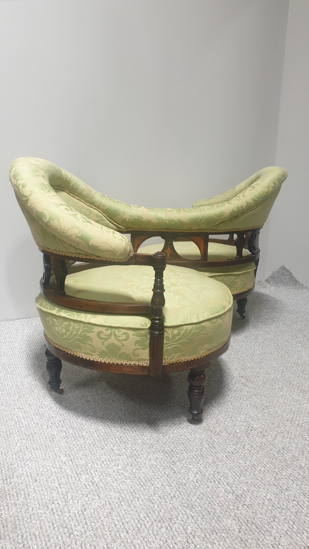 Top Quality Mahogany Inlaid Conversation Seat View VIII