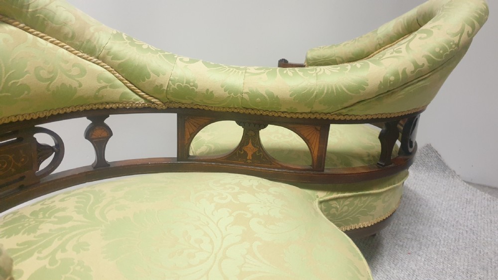 Top Quality Mahogany Inlaid Conversation Seat View X