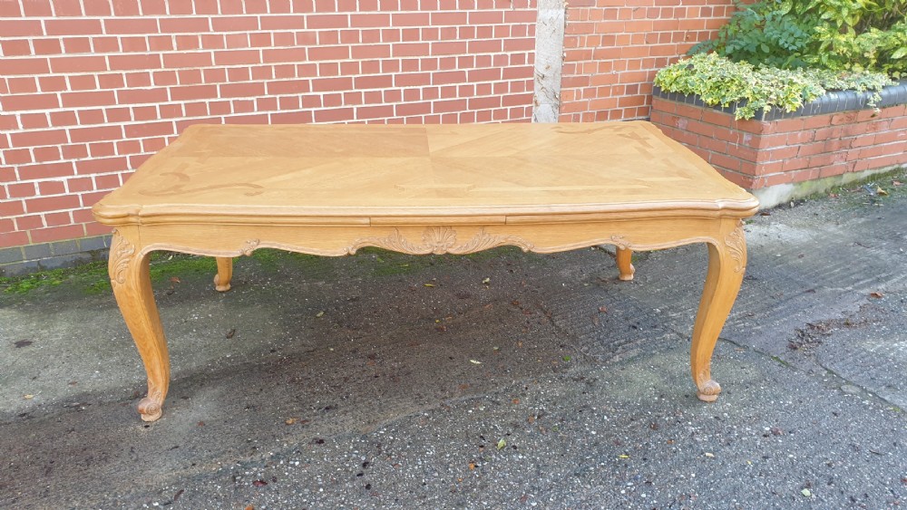 Huge French Light Oak Kitchen Dining Table