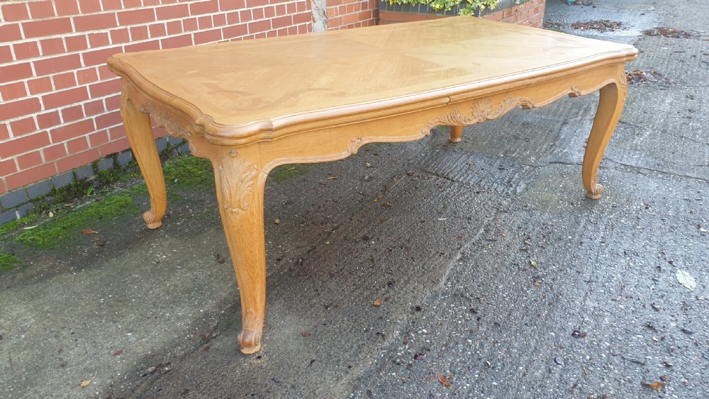 Huge French Light Oak Kitchen Dining Table View II