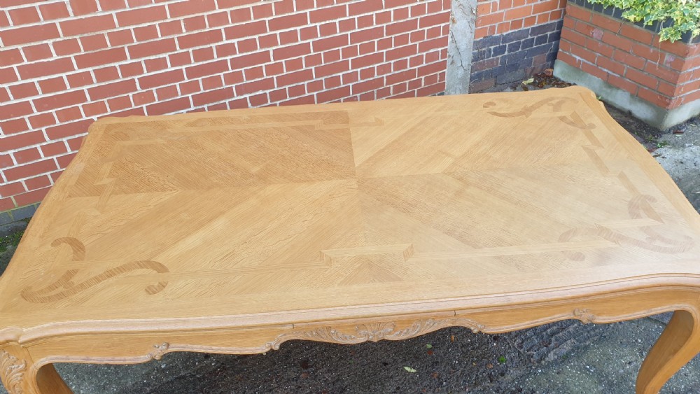 Huge French Light Oak Kitchen Dining Table View III