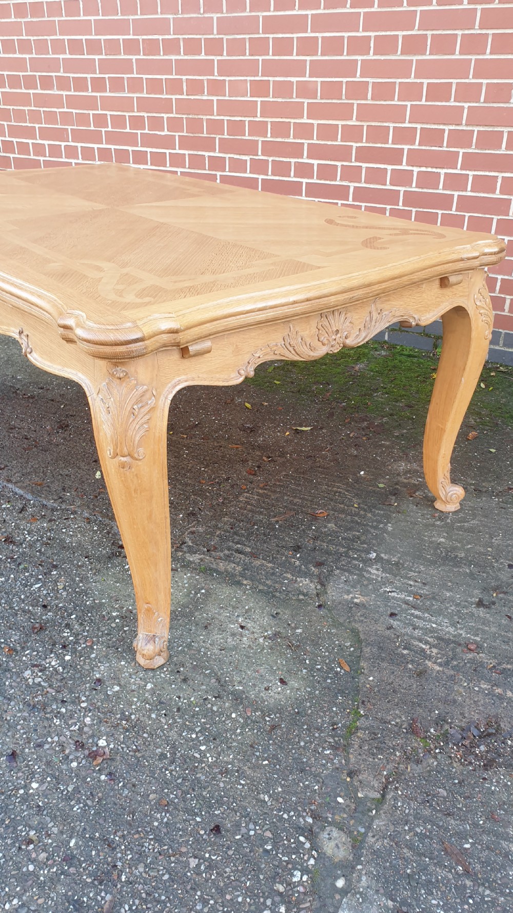 Huge French Light Oak Kitchen Dining Table View VI