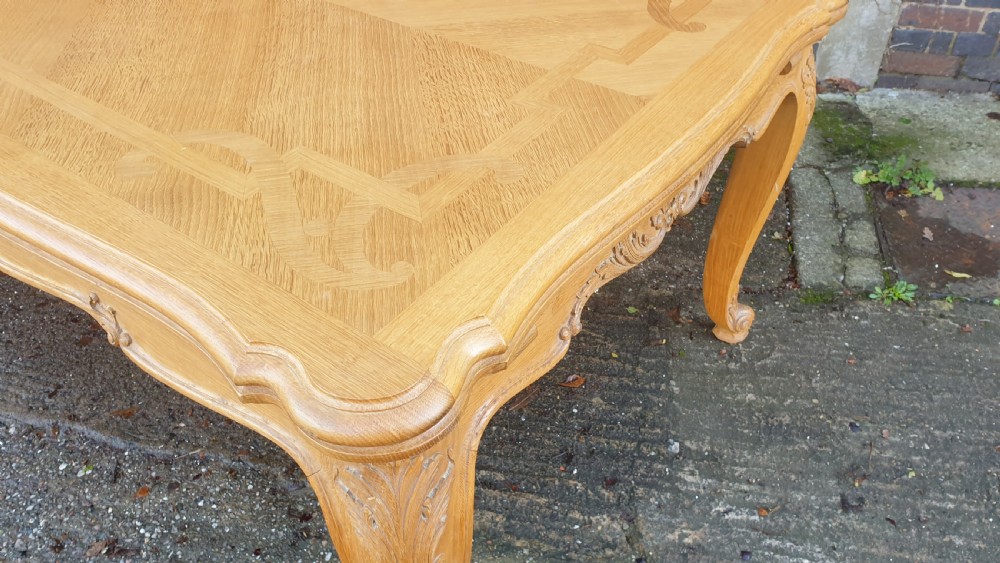 Huge French Light Oak Kitchen Dining Table View VII
