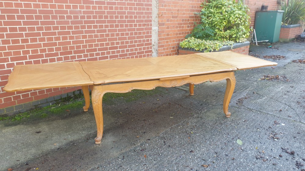 Huge French Light Oak Kitchen Dining Table View VIII