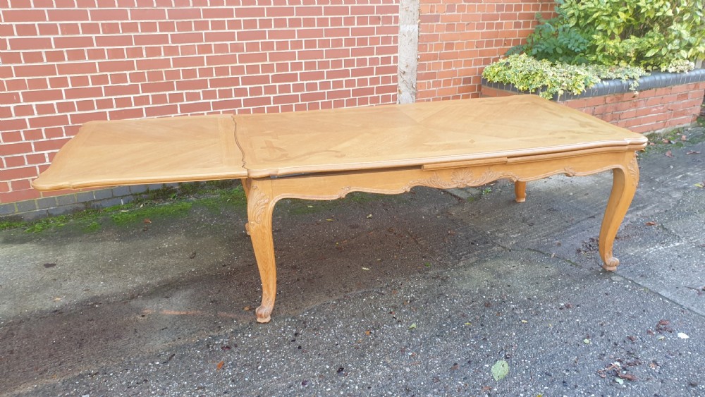 Huge French Light Oak Kitchen Dining Table View XIII
