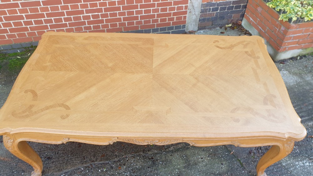 Huge French Light Oak Kitchen Dining Table View XIV
