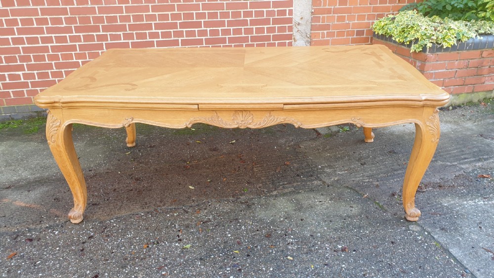 Huge French Light Oak Kitchen Dining Table View XVI