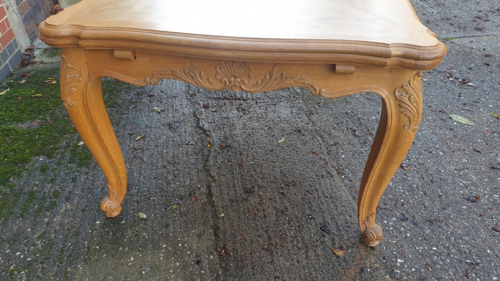 Huge French Light Oak Kitchen Dining Table View XIX