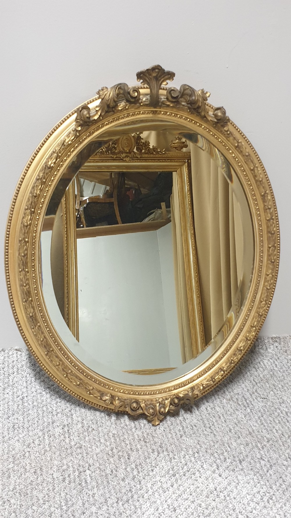 Victorian Oval Gilt Mirror