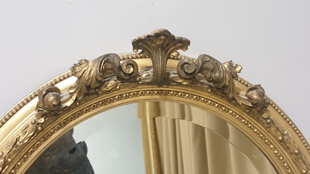 Victorian Oval Gilt Mirror View III