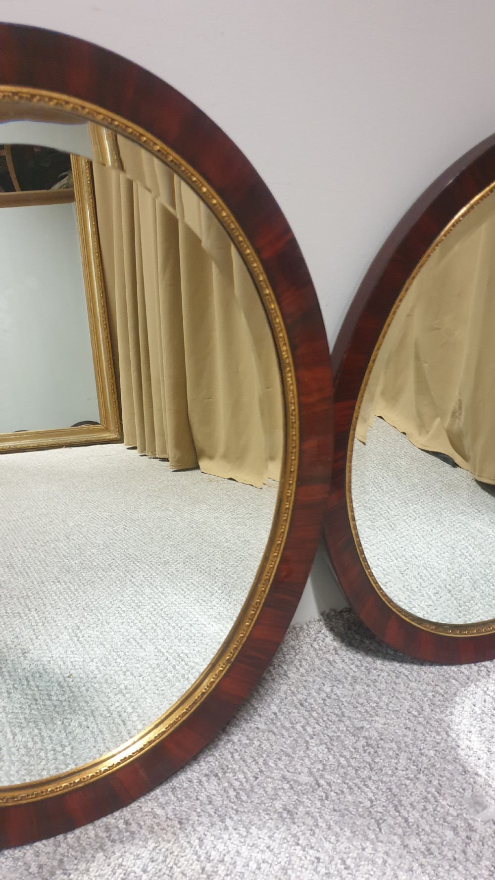 Pair Victorian Oval Mirrors View V
