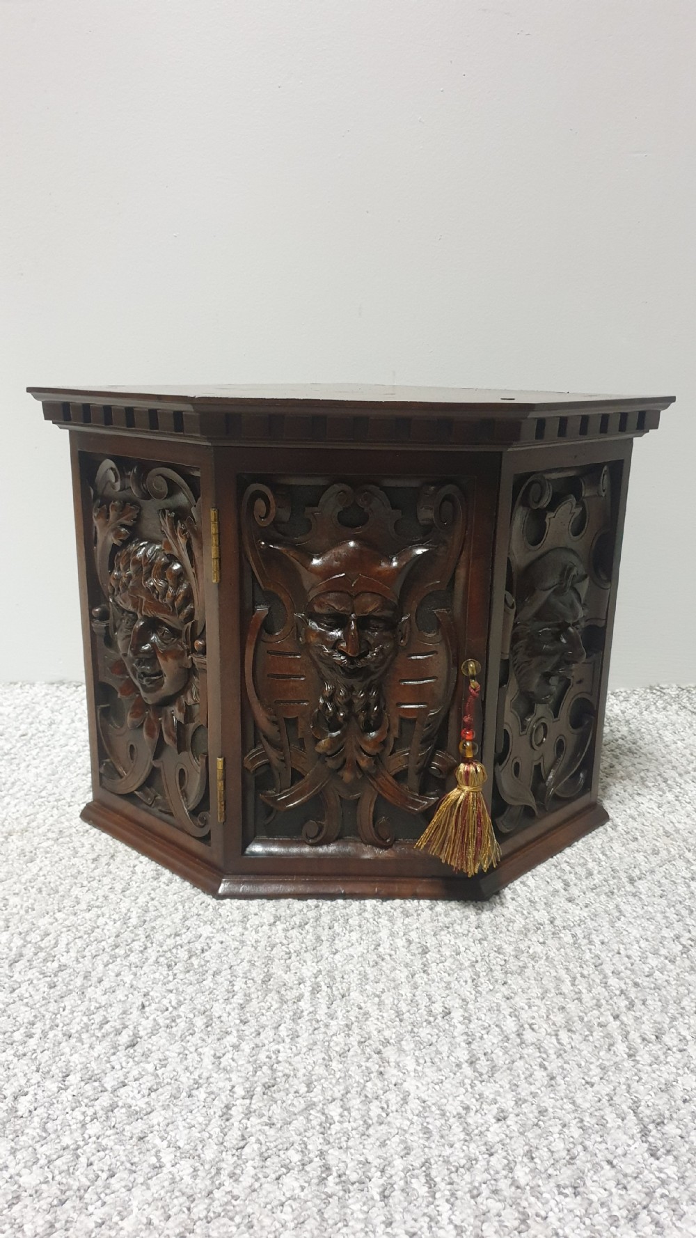 Superb Carved Corner Cupboard