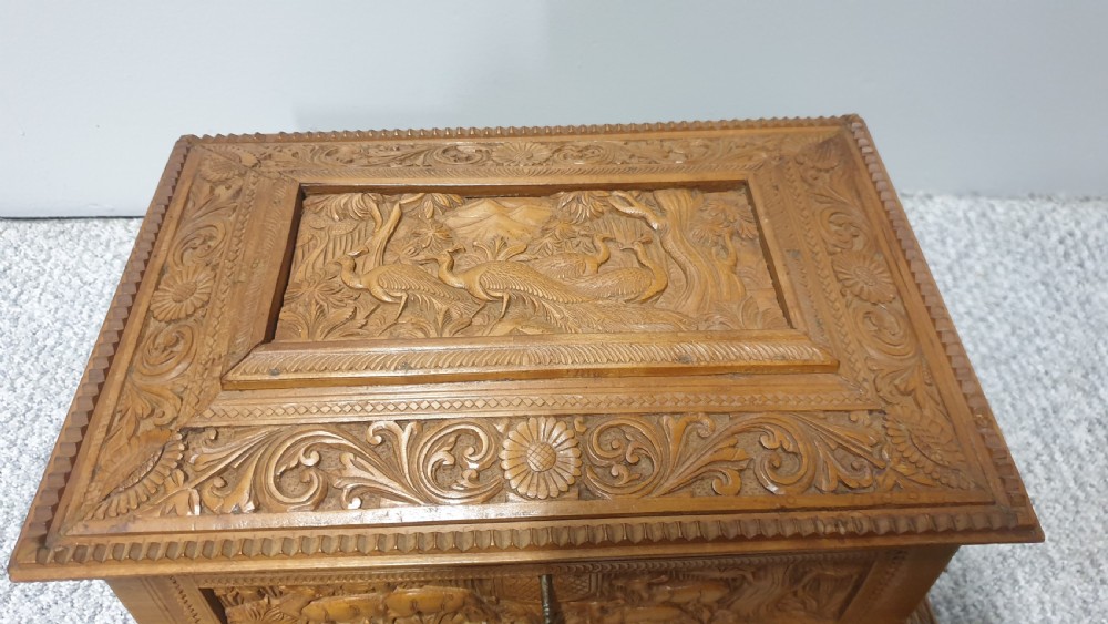 Wonderful Asian Carved Jewellery Casket View V
