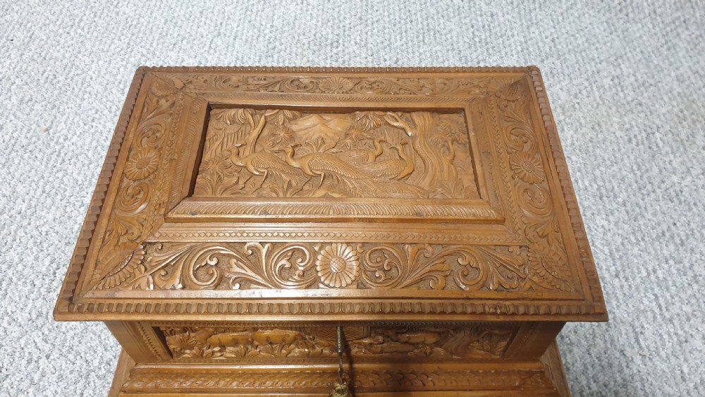 Wonderful Asian Carved Jewellery Casket View VI
