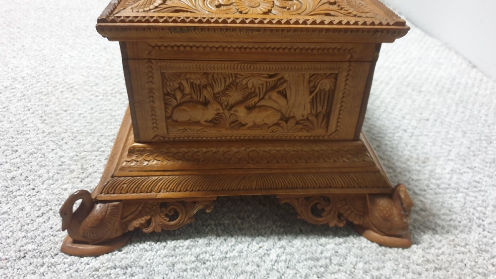 Wonderful Asian Carved Jewellery Casket View X