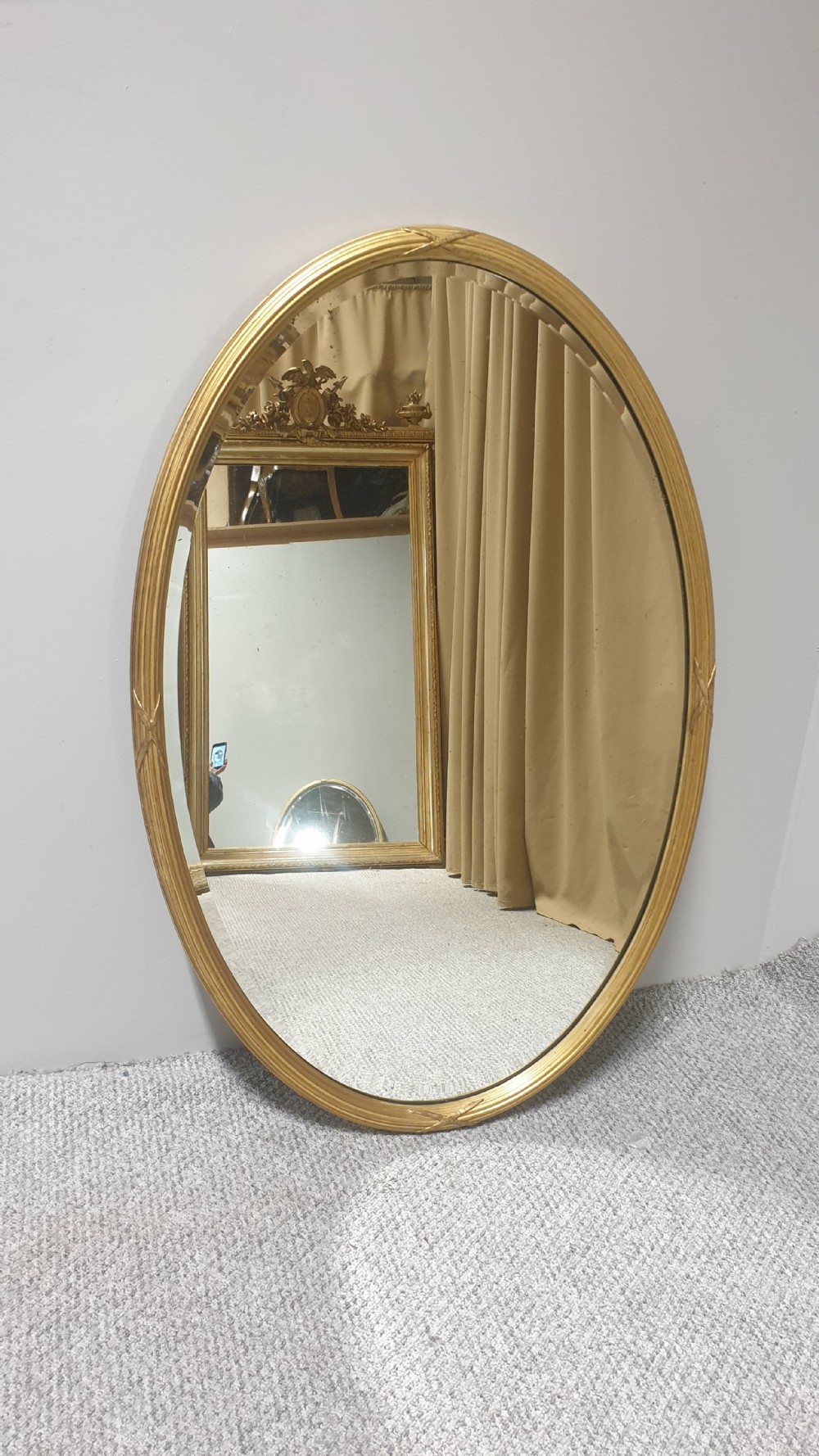 Edwardian Gilt Oval Mirror
