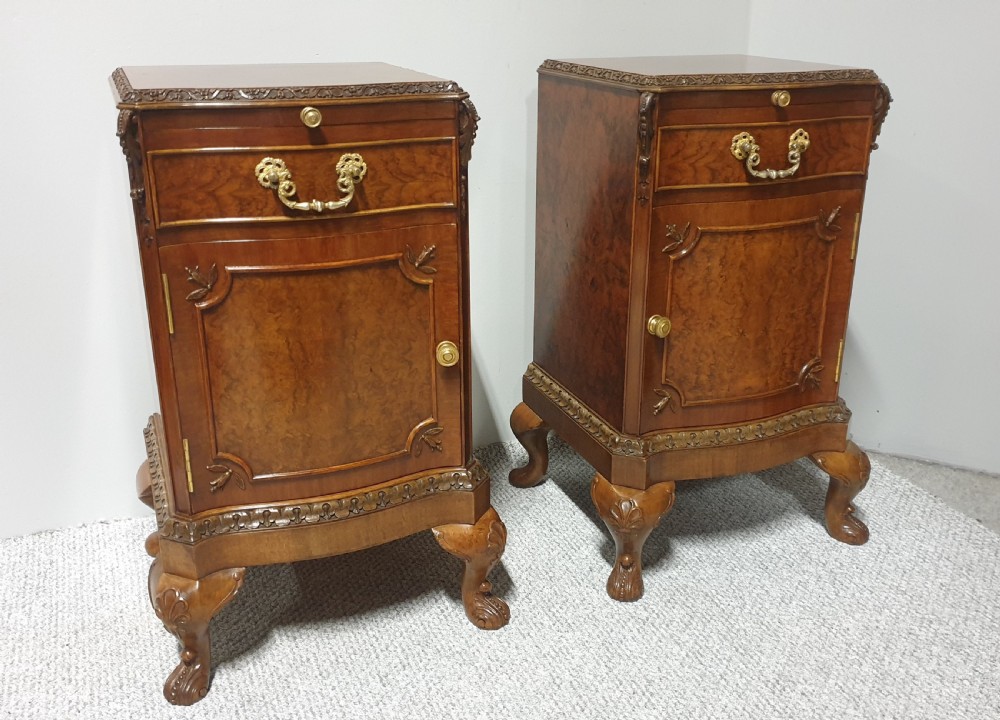 Top Quality Burr Walnut Bedside Lamp Cabinets View XII