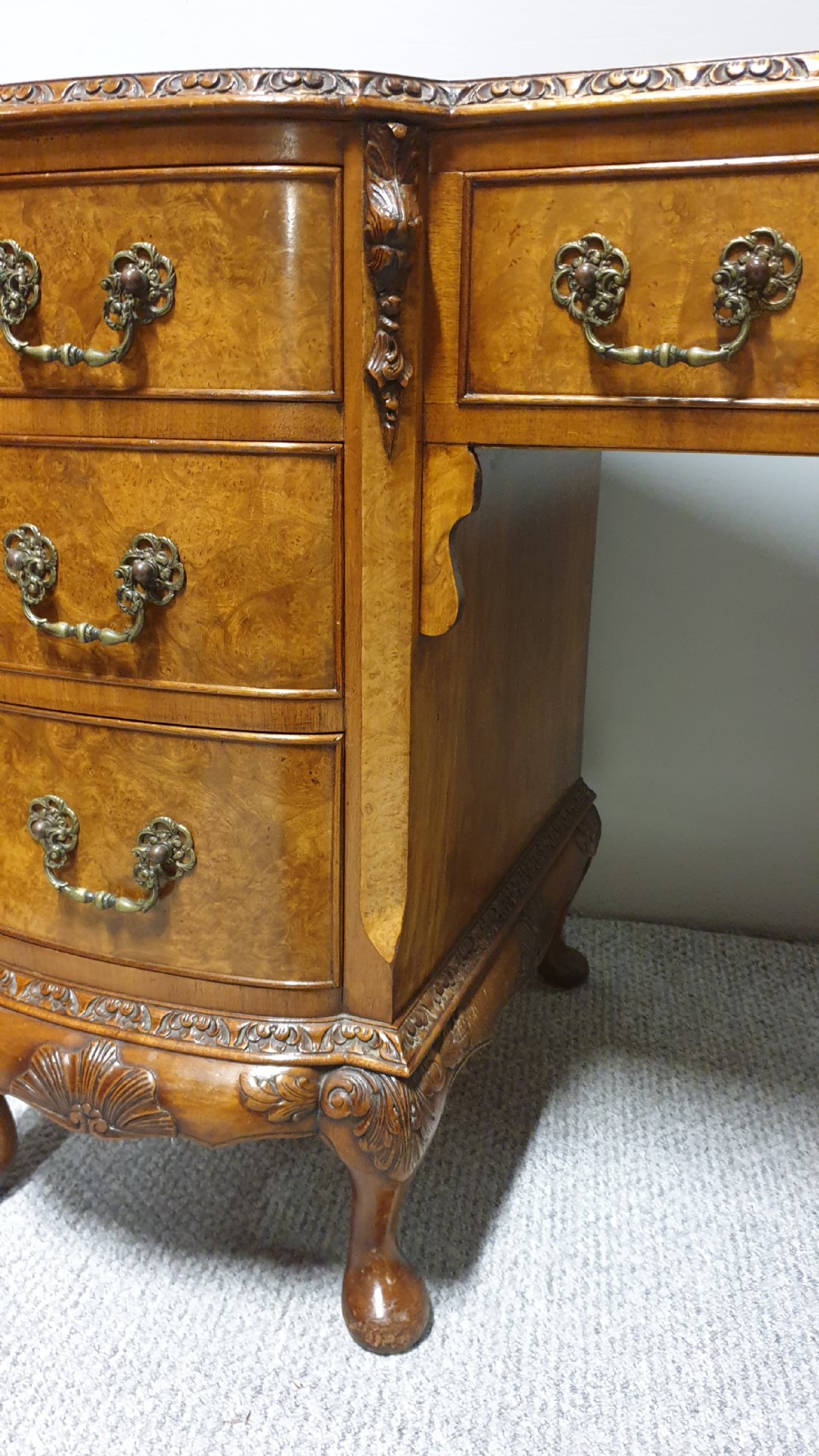 Fabulous Breakfront Burr Walnut Desk View VII