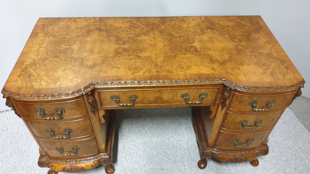 Fabulous Breakfront Burr Walnut Desk View XIV