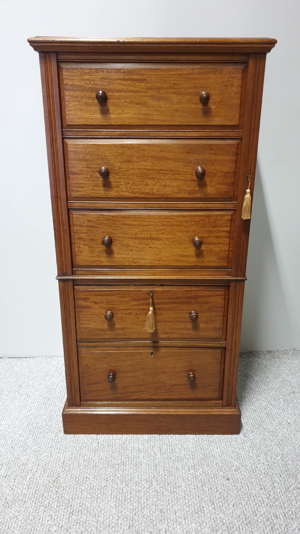 Victorian Mahogany Wellington Chest of Drawers View III