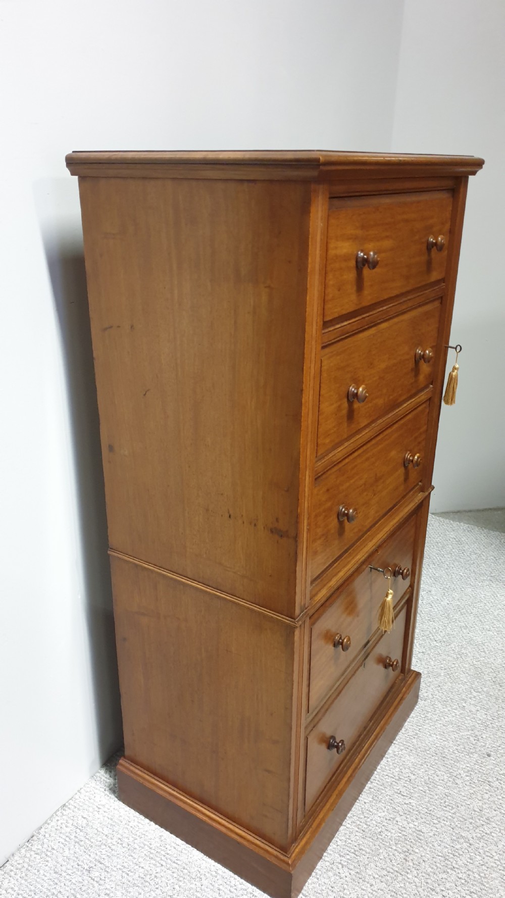 Victorian Mahogany Wellington Chest of Drawers View X