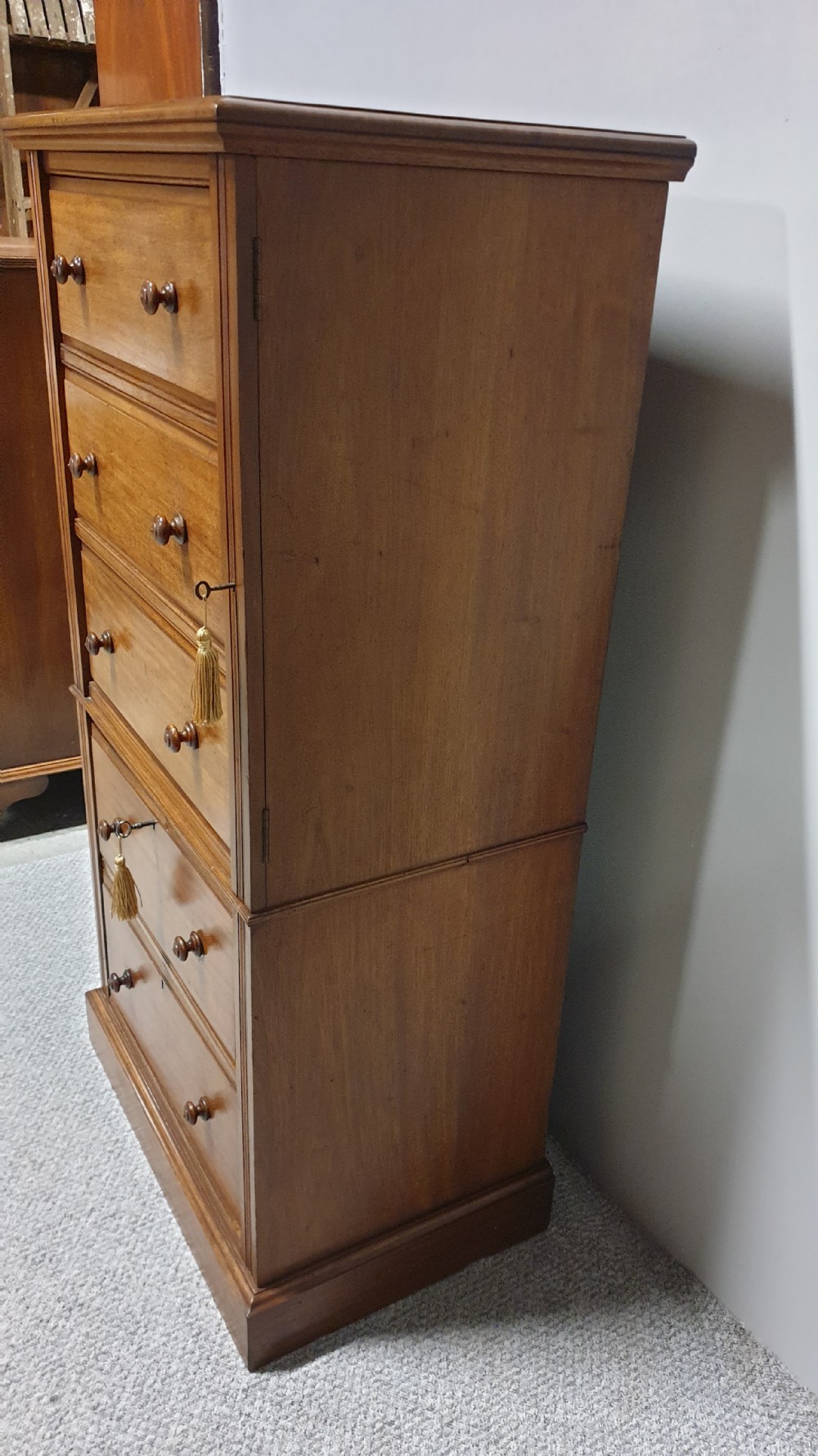 Victorian Mahogany Wellington Chest of Drawers View XI