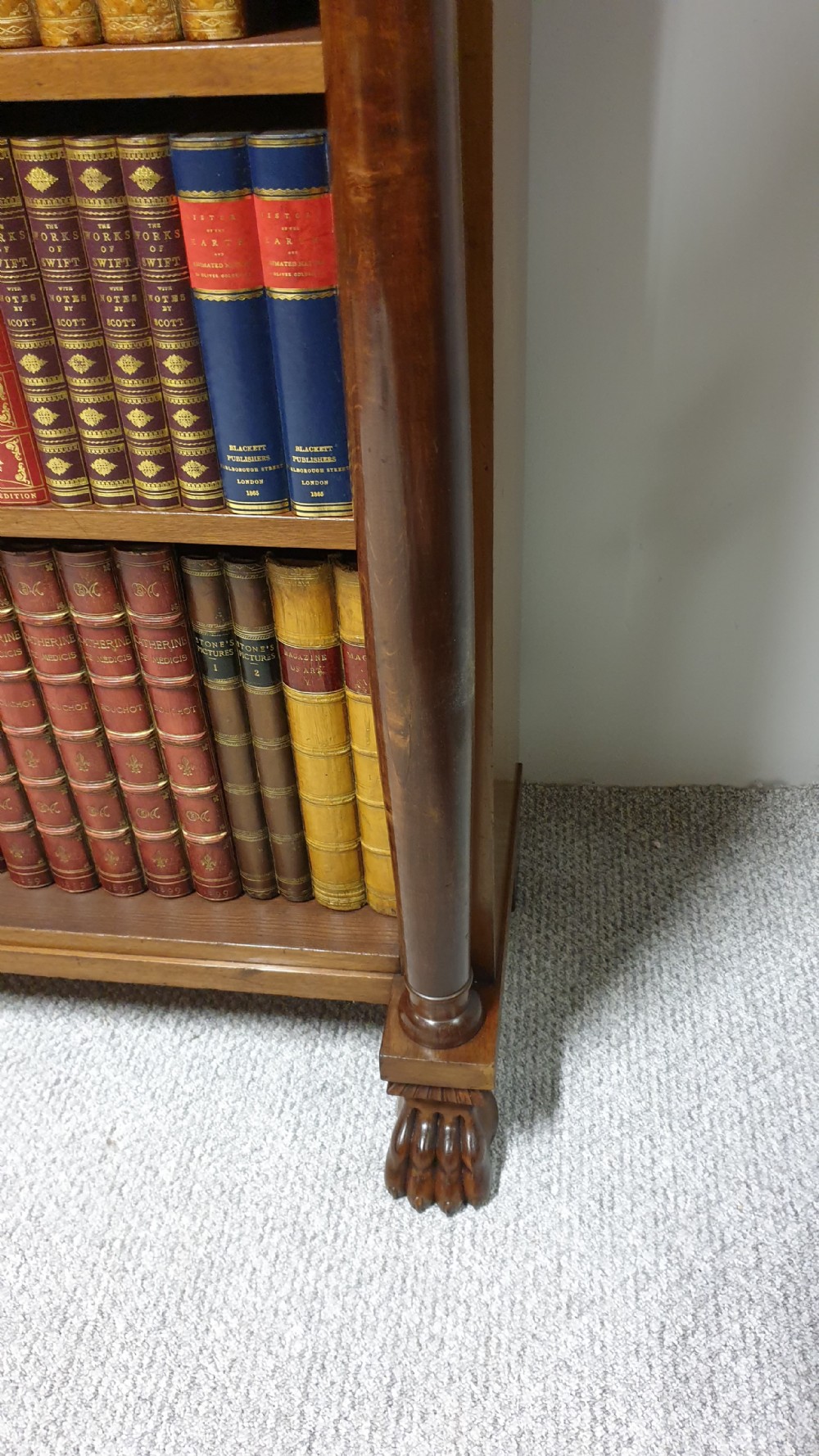 Superb Walnut Open Adjustable Bookcase View XI