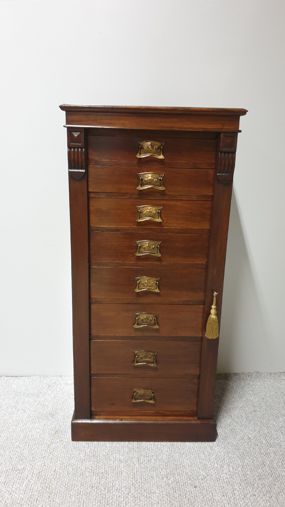 Victorian Mahogany Wellington Chest of Drawers View II