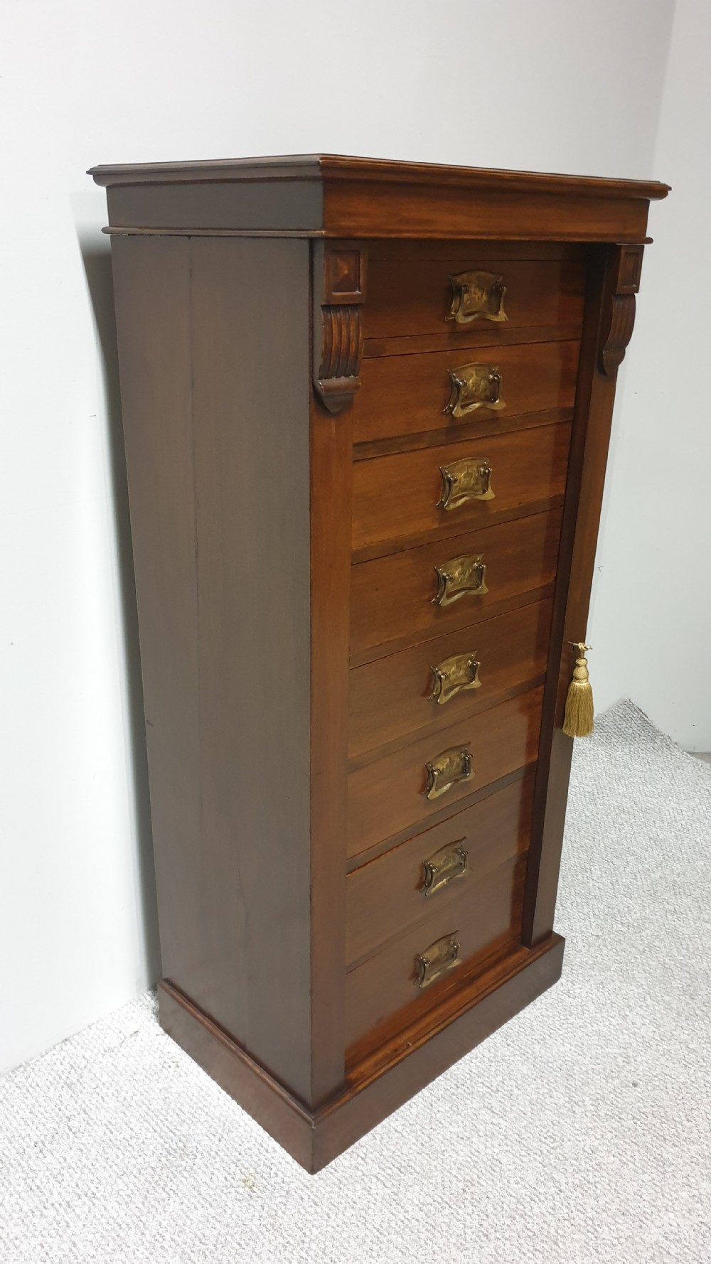 Victorian Mahogany Wellington Chest of Drawers View XII