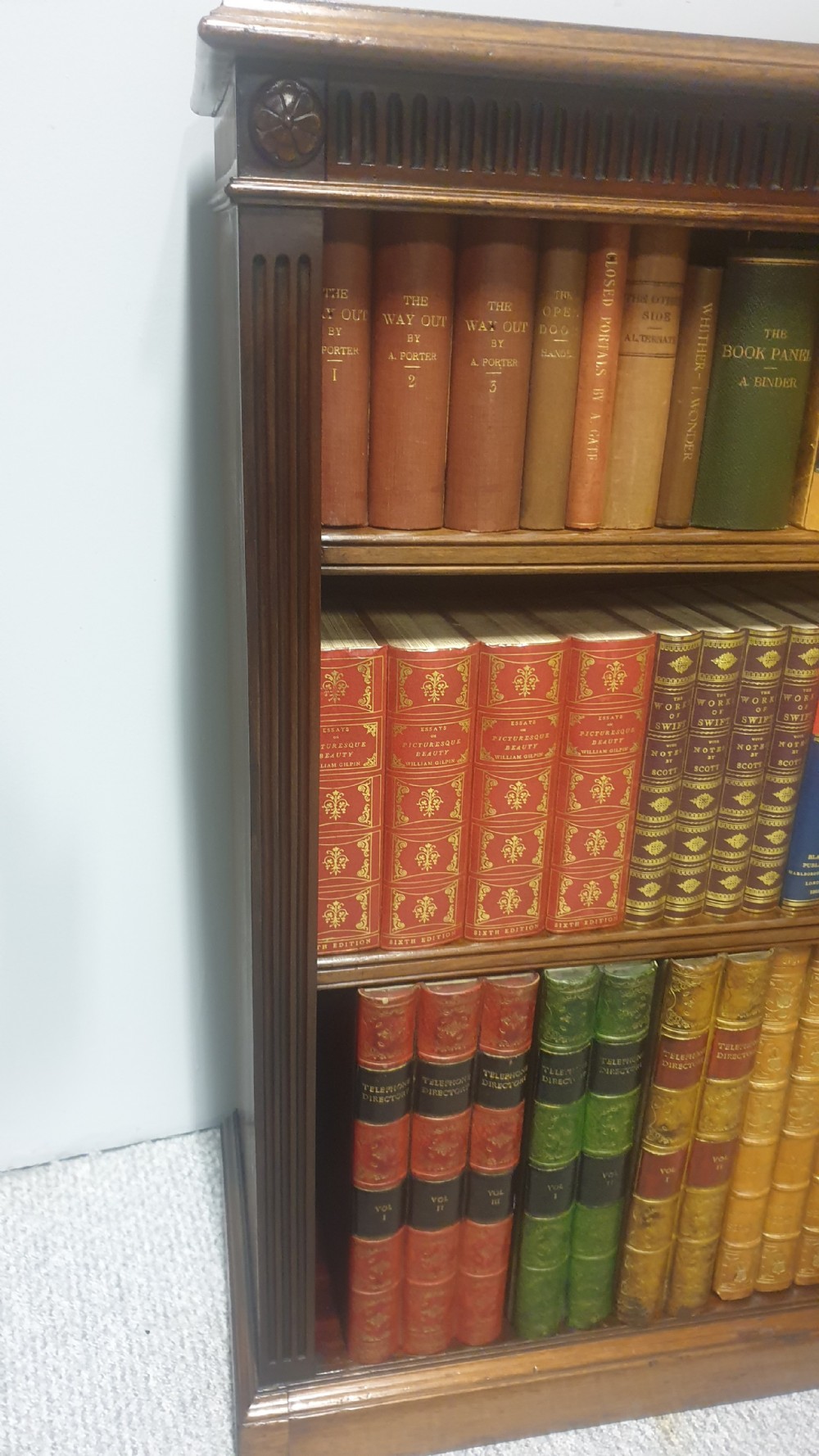 Very Good Mahogany Low Adjustable Bookcase View V