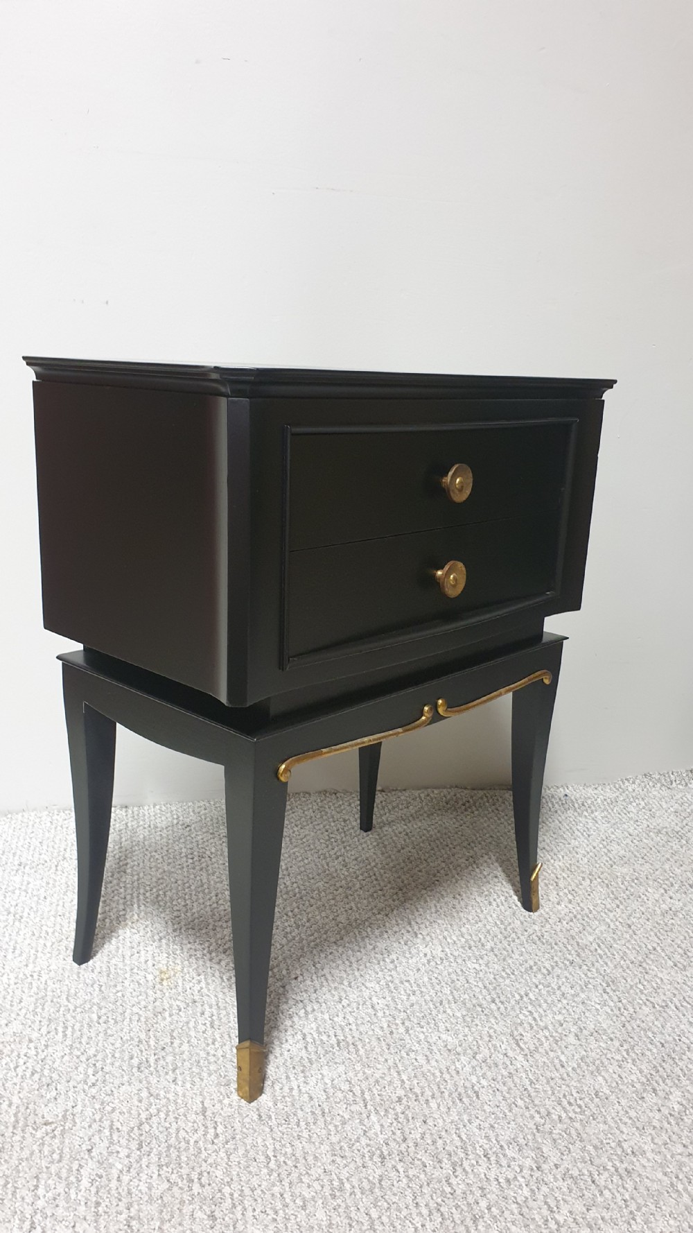 Fabulous Pair Italian Art Deco Bedside Lamp Chests of Drawers View VIII