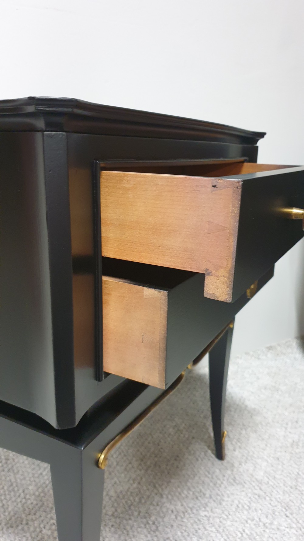Fabulous Pair Italian Art Deco Bedside Lamp Chests of Drawers View X