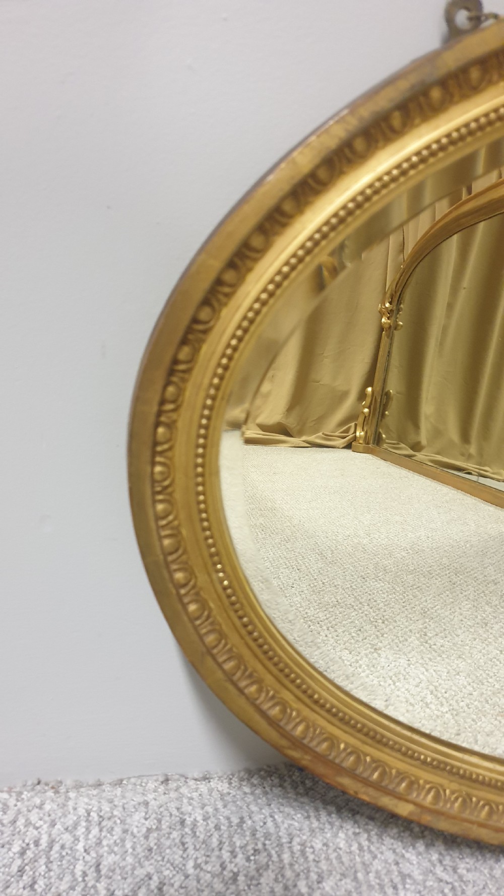 Victorian Oval Gilt Mirror View II