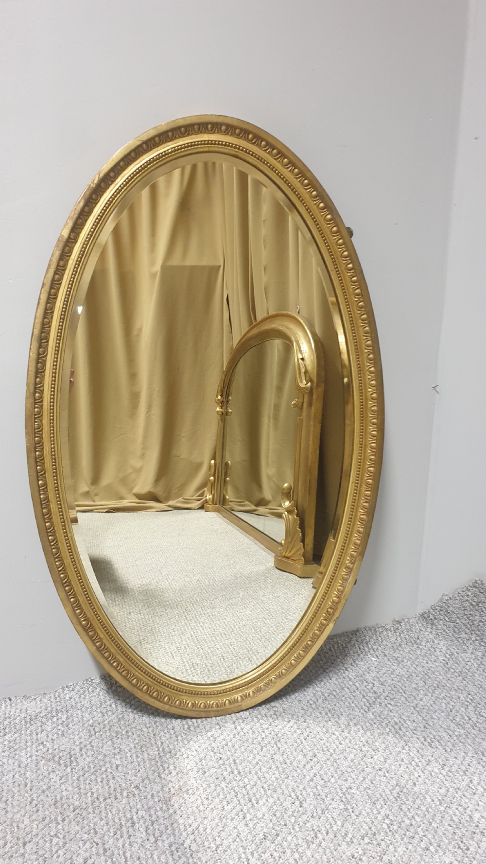 Victorian Oval Gilt Mirror View IV