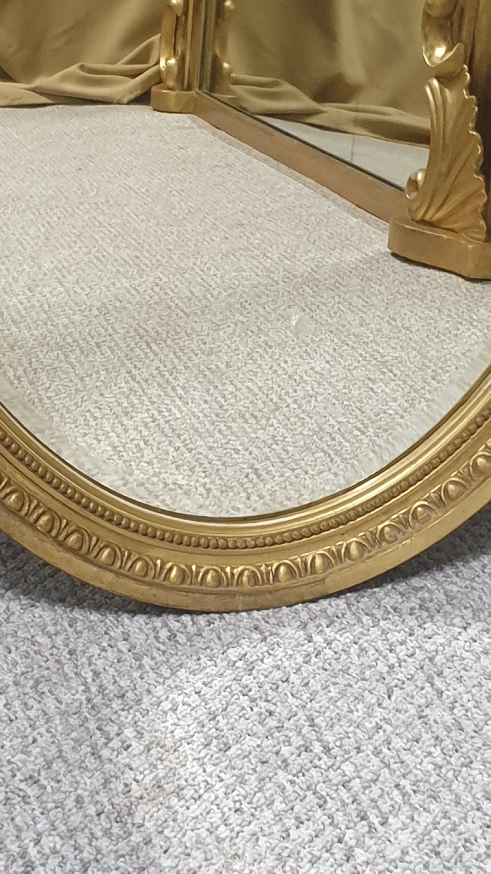 Victorian Oval Gilt Mirror View V