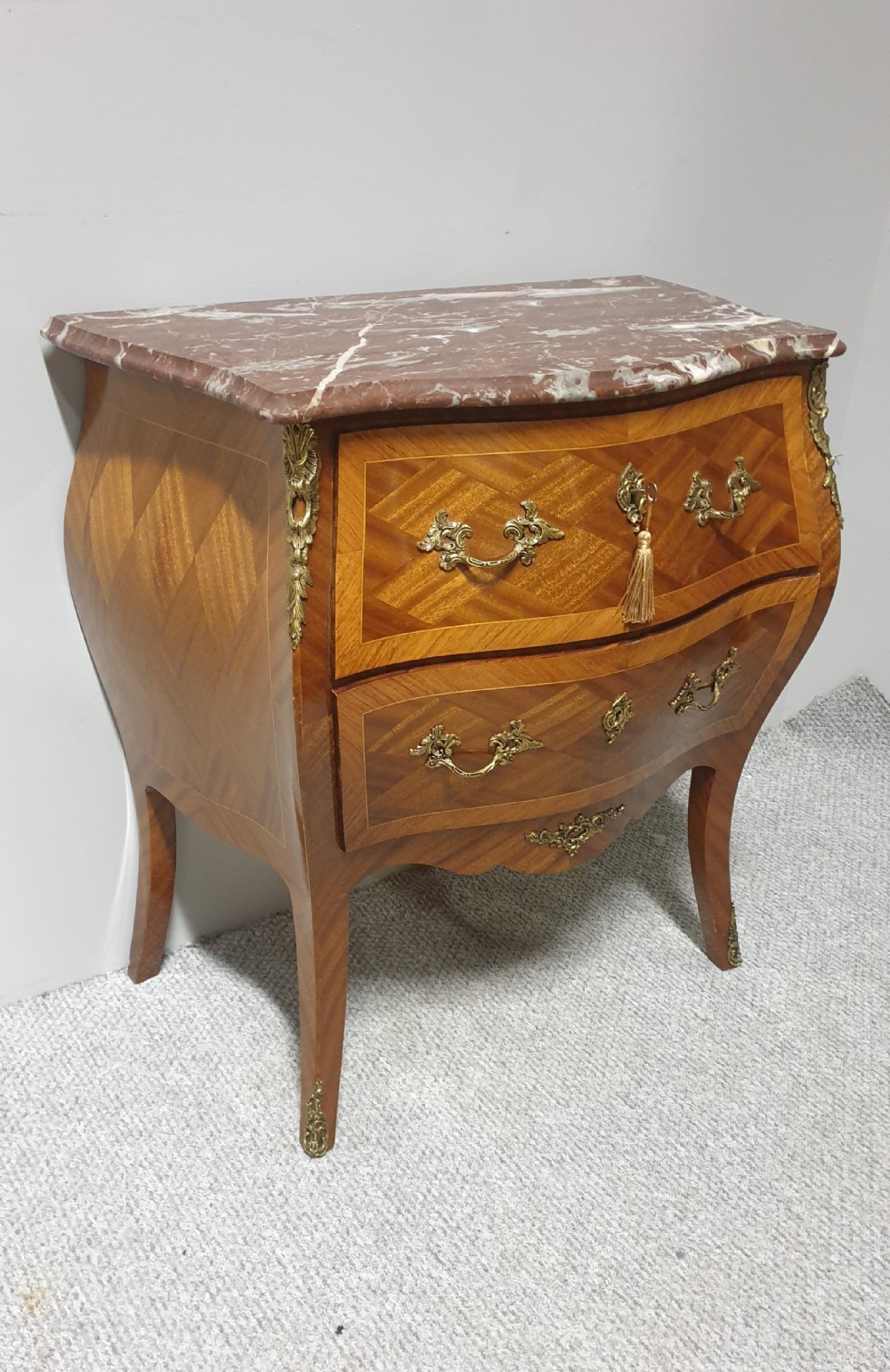 French Marble Topped Commode Chest of Drawers