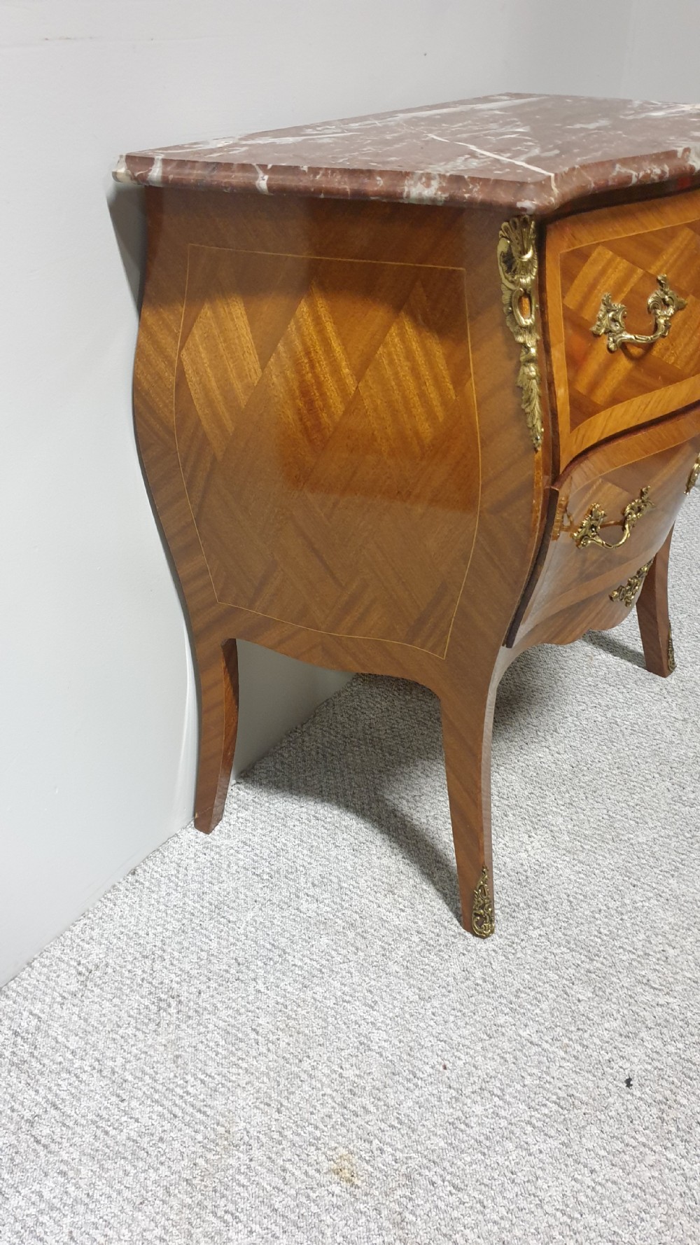 French Marble Topped Commode Chest of Drawers View III