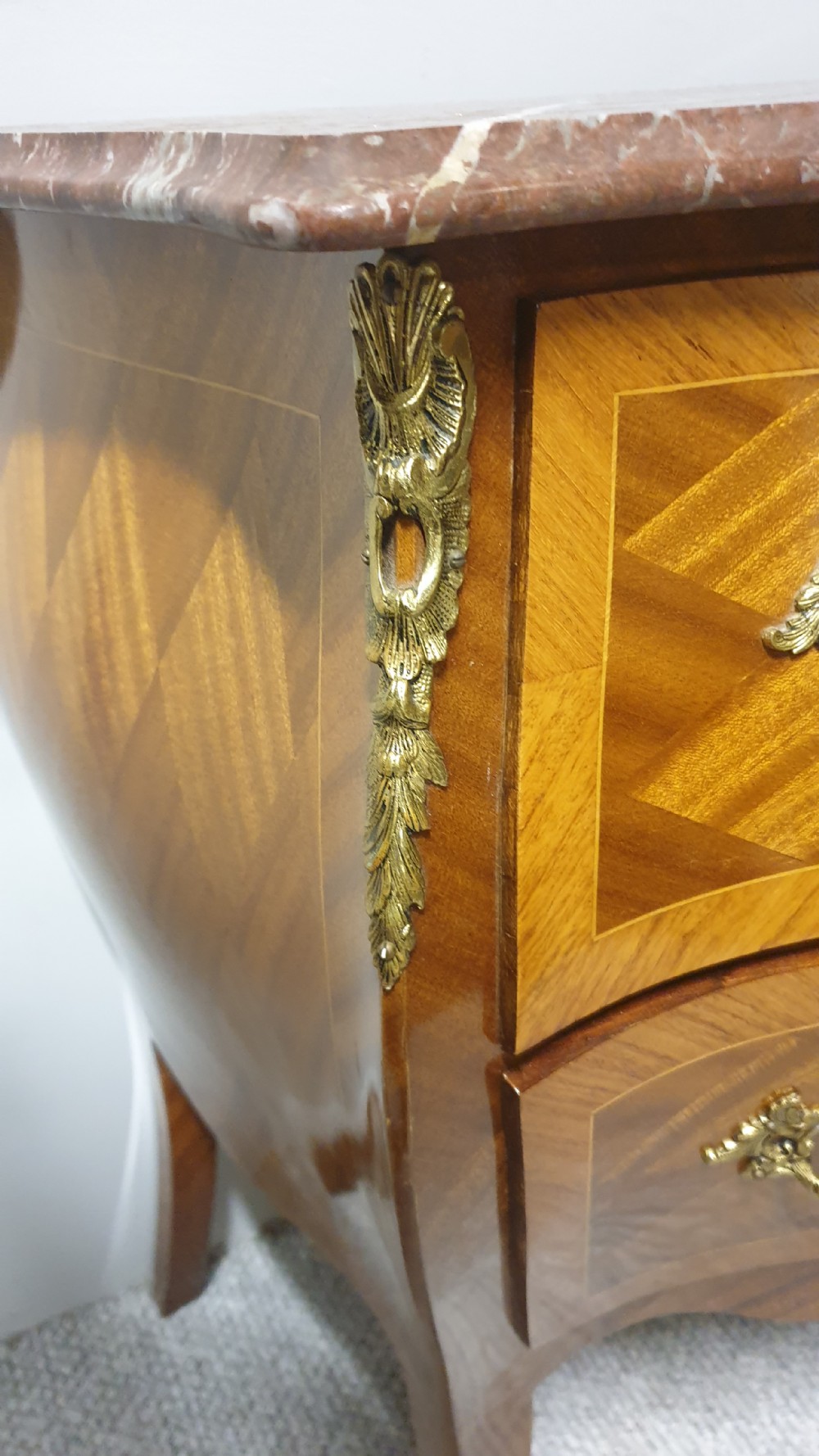 French Marble Topped Commode Chest of Drawers View V