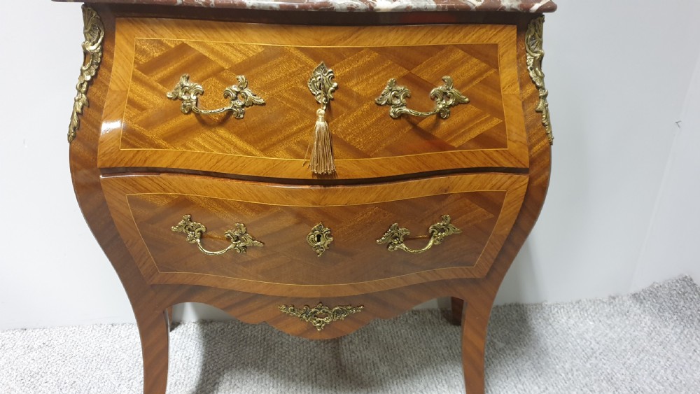 French Marble Topped Commode Chest of Drawers View VI
