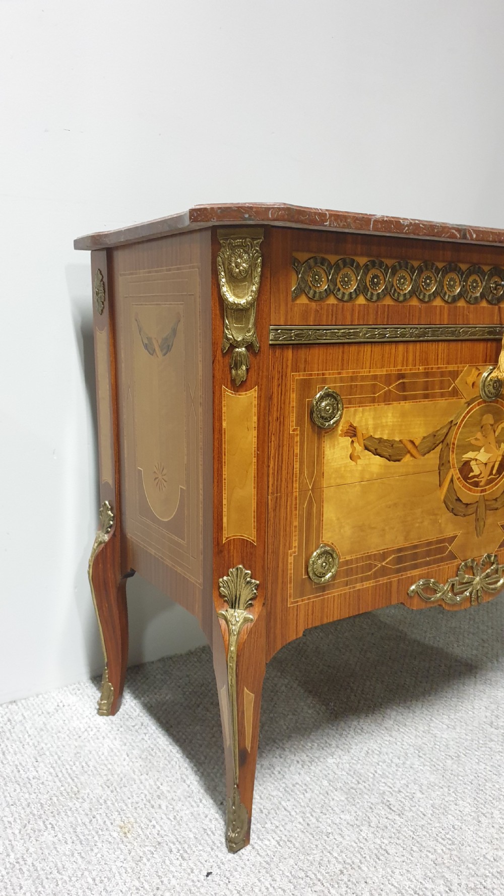 Stunning French Marquetry Commode Chest of Drawers View V