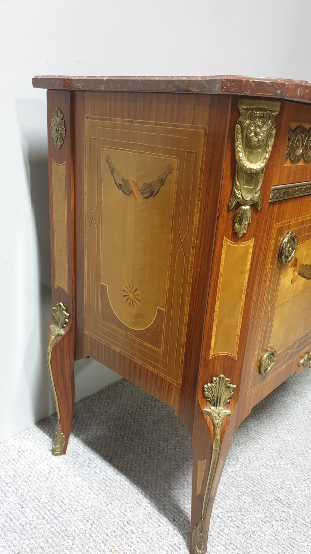 Stunning French Marquetry Commode Chest of Drawers View VI