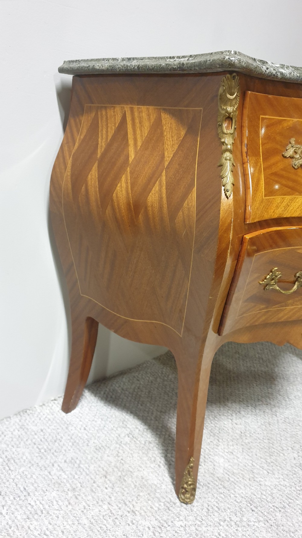 Very Good French Bombe Commode Chest of Drawers View VI
