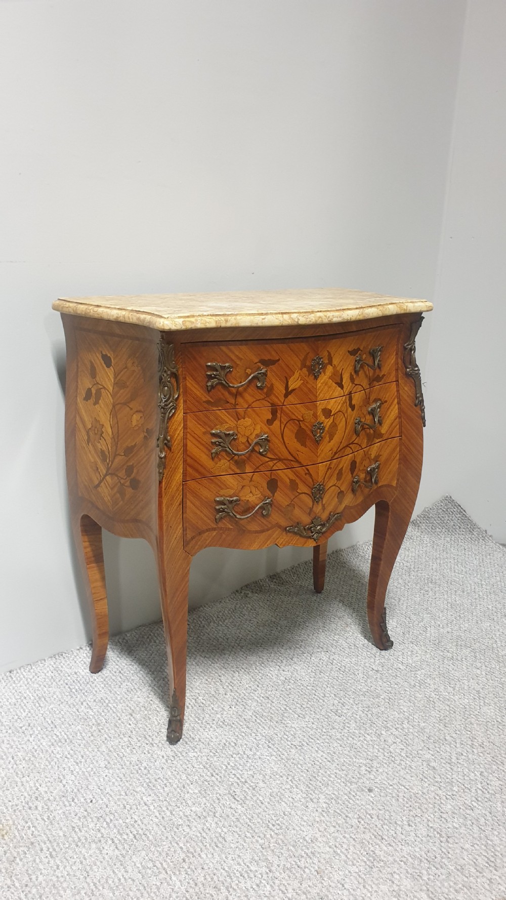 French Marquetry Commode Chest of Drawers