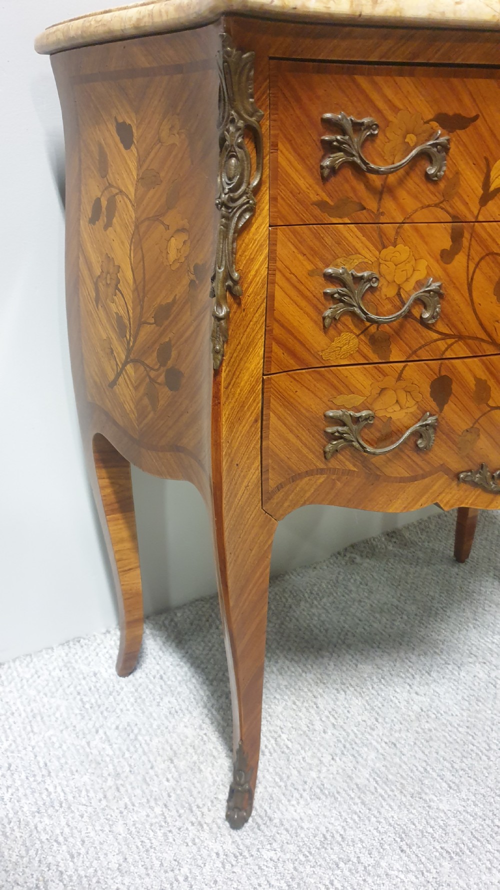 French Marquetry Commode Chest of Drawers View IV