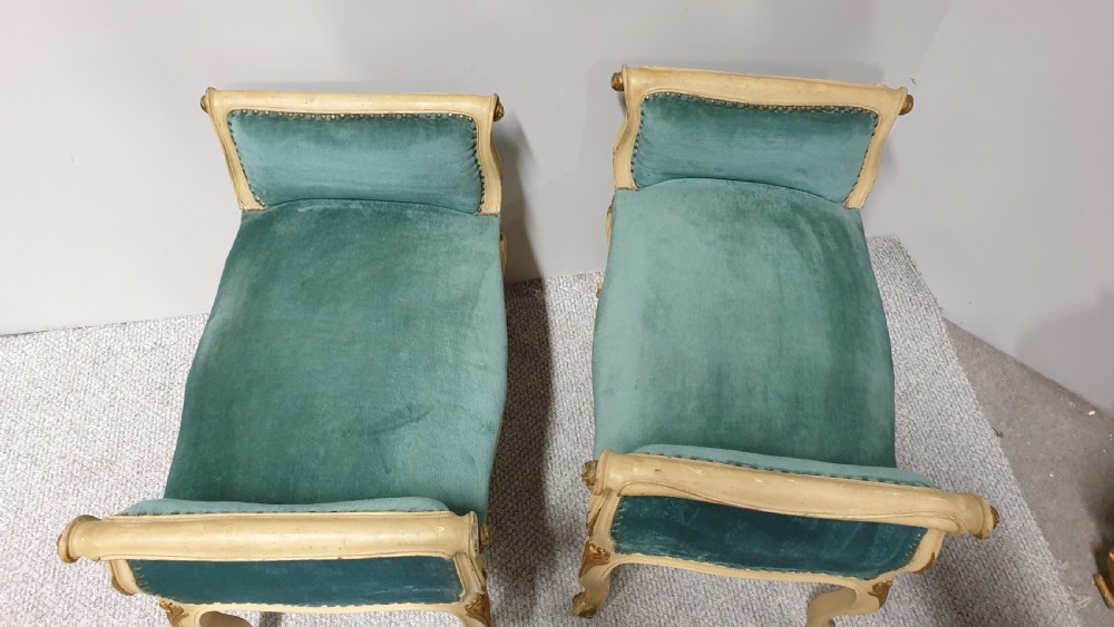 Pair French Painted Window Seats View V