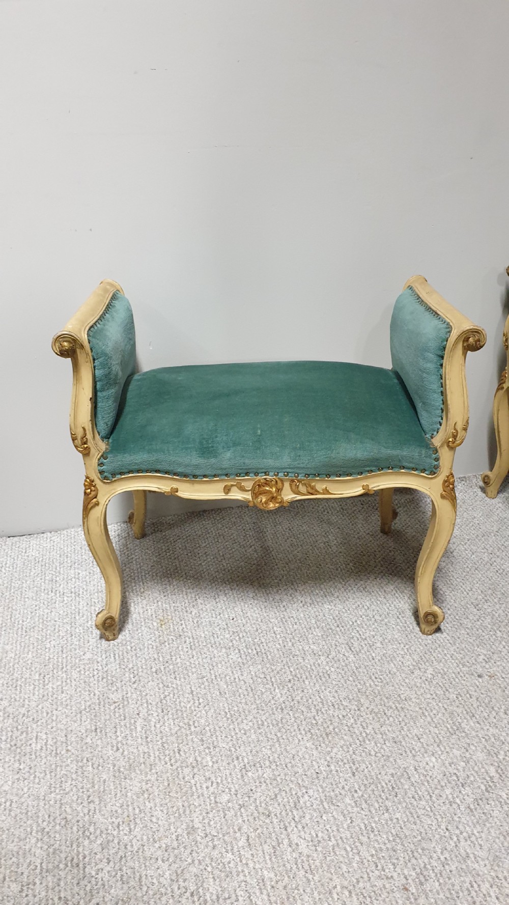 Pair French Painted Window Seats View VI