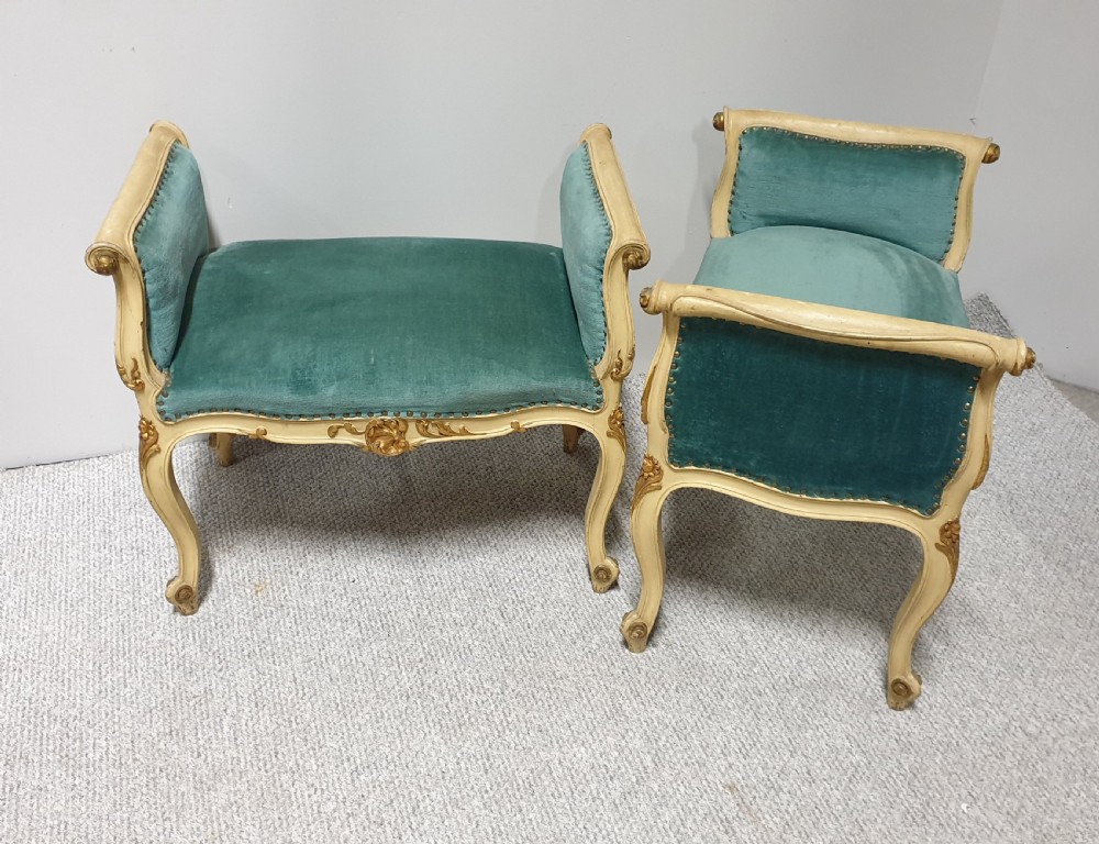 Pair French Painted Window Seats View VIII